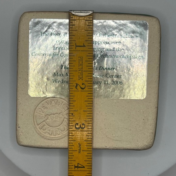 Pewabic Pottery Detroit Skyline Green Tile DSO 06 Chairmans Dinner Commemorative - Picture 7 of 8